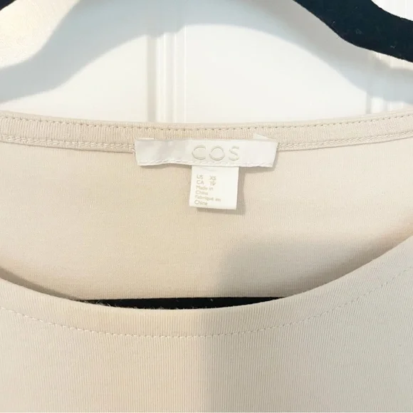 COS contrast stitch dress Light Beige with Orange Stitching Size Extra Small - Picture 6 of 16